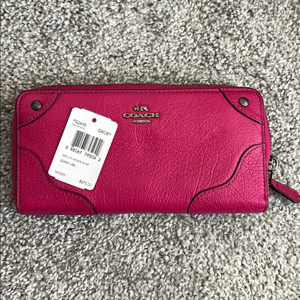 NEW coach wallet (Mickie) pink with tag